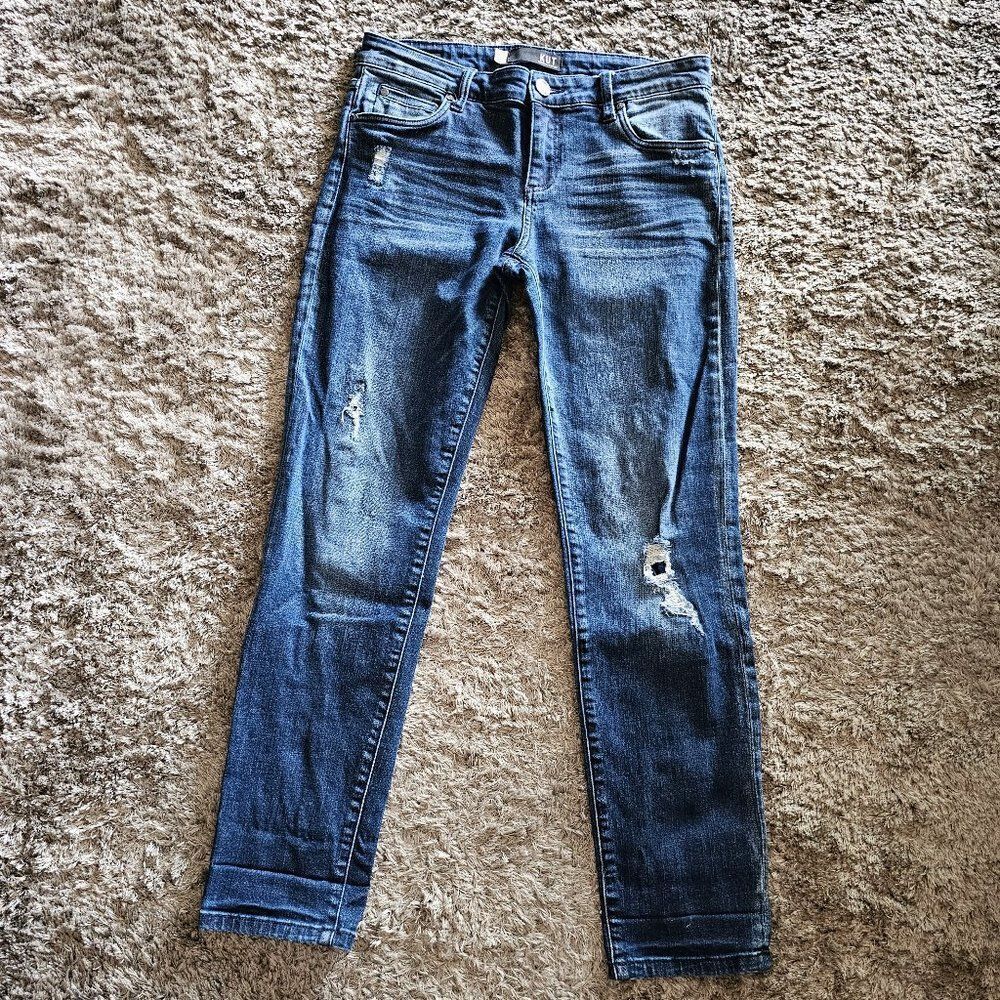 Women's Kut from the Kloth Straight Leg Distressed dark blue Jeans Size 4